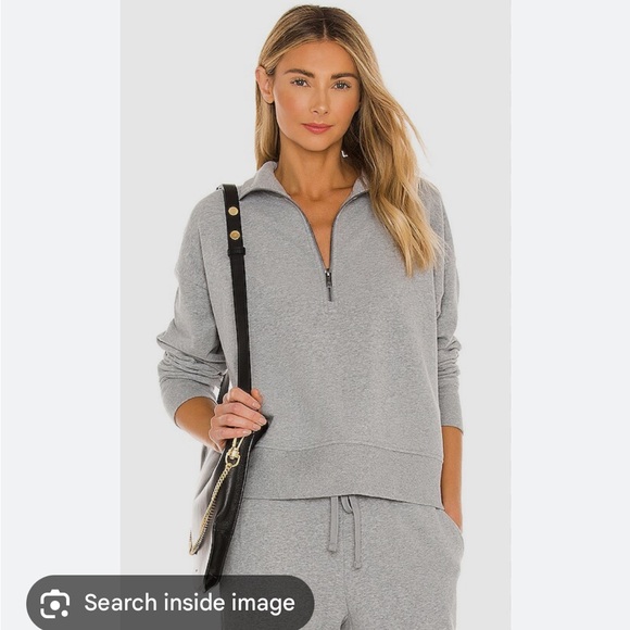 Vince half zip pullover in heather grey - Picture 1 of 4